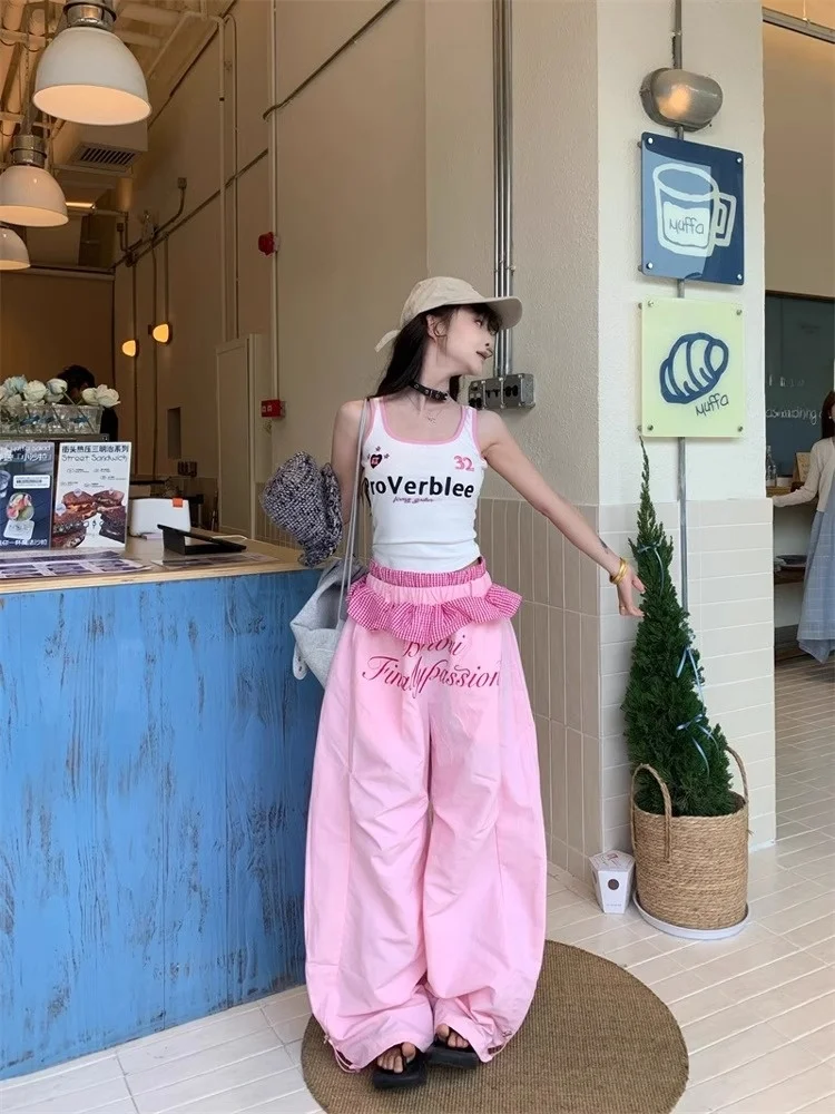 アメリカンハイストリートスパイシーガールナイフルーズ軽量カジュアルパラトルーパーパンツ女性夏ジャズダンススポーツパンツ