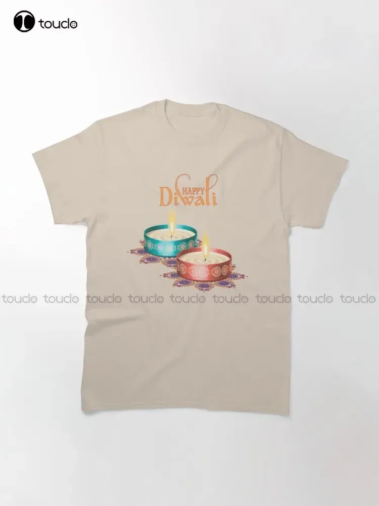 Happy Diwali Deepavali Classic T-Shirt Orange Shirt Custom Aldult Teen Unisex Digital Printing Tee Shirts Xs-5Xl Streetwear