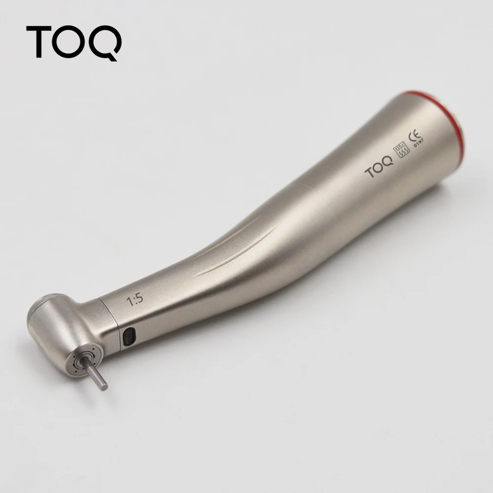 TOQ Dental 1:5  increasing red ring Fiber optic contra angle handpiece Push Button dental handpiece dentist tools