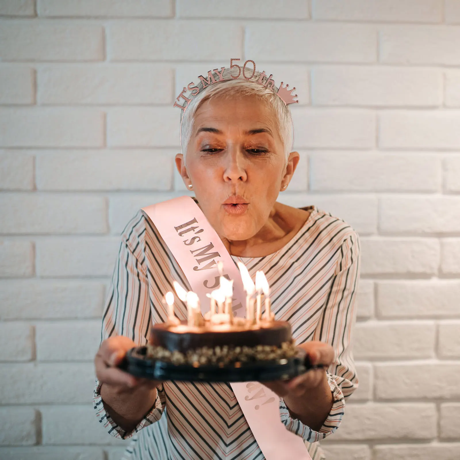 

2pcs Crown Hair Hoop Birthday Sash Set Satin Party Dressing Accessories For Women Girls Festival Costume Props Decor