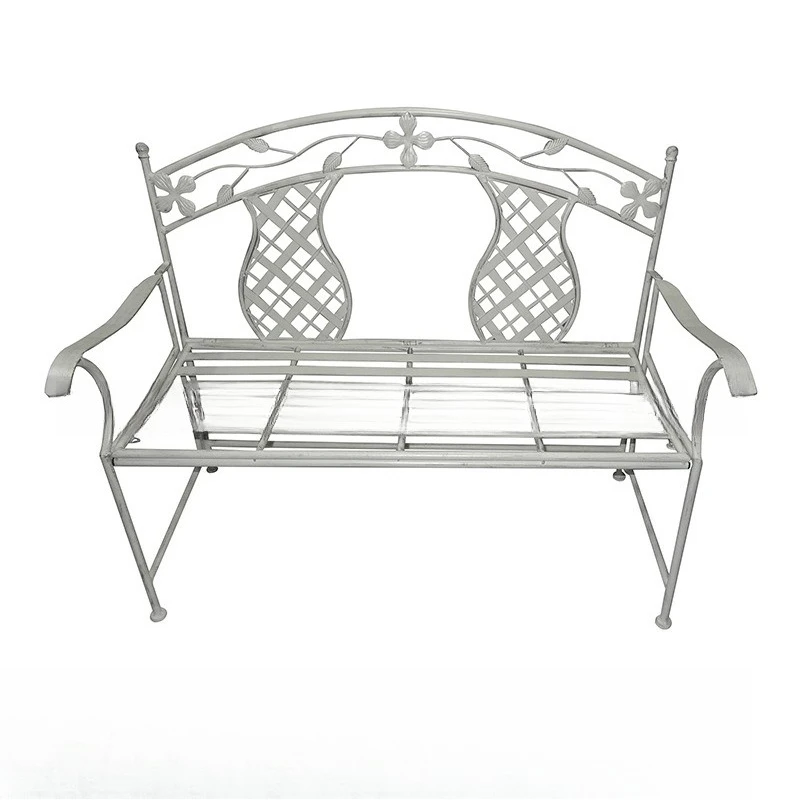 

Outdoor Furniture Garden Bench Wrought Iron Park Double Chair Terrace Chair for Two Seats Leisure Outdoor Sofa Chair