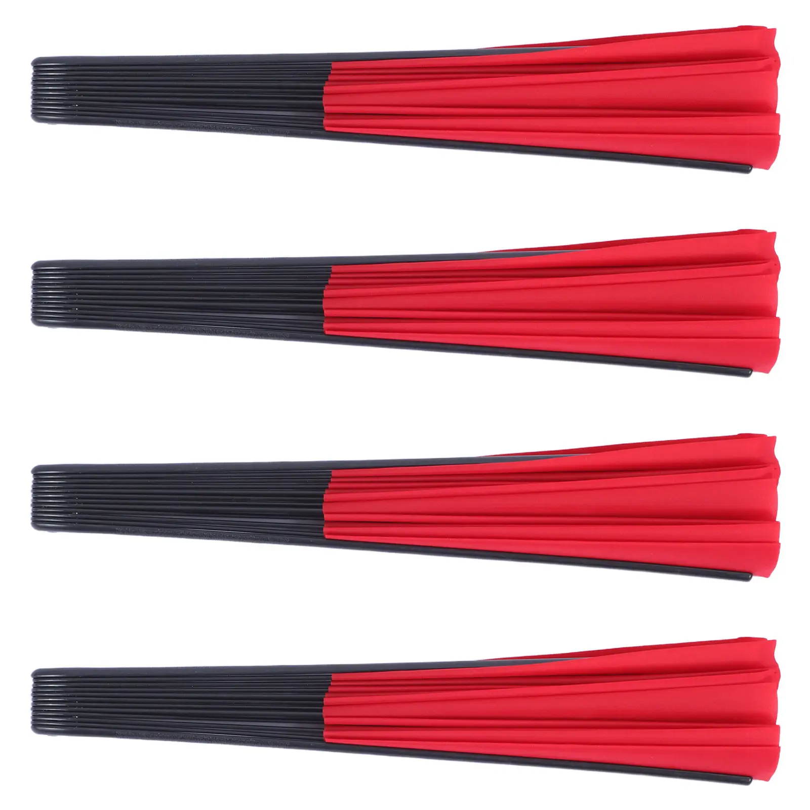 4Pcs Red Chinese Folding Fans Handheld Traditional Art Fans for Wedding Festival Dance Performance Decorative Folding Hand Fan