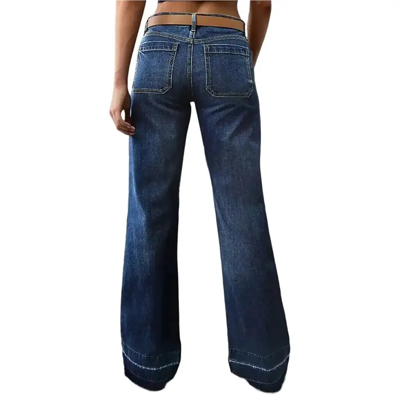 

CYL-Jeans For Women Wide Leg Baggy Jeans High Waist Vintage Casual Without Belt