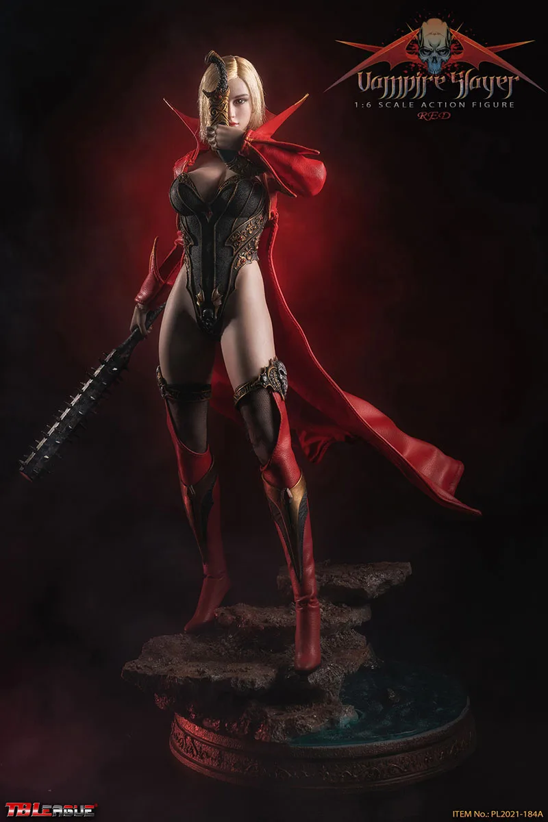 Tbleague Pl2021-184 1/6 Vampire Huntress Sexy Victorian Black Gothic Battle Uniform Red Cape Kini Armor 12