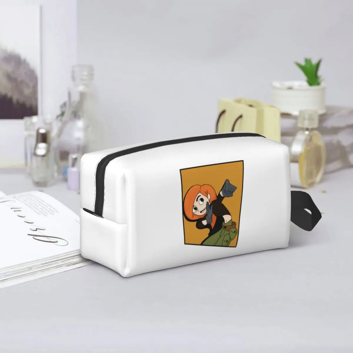 Kim Possible - Comic Panel Style Makeup Bag Cosmetic Organizer Storage Dopp Kit Toiletry Cosmetic Bag for Women Beauty Travel