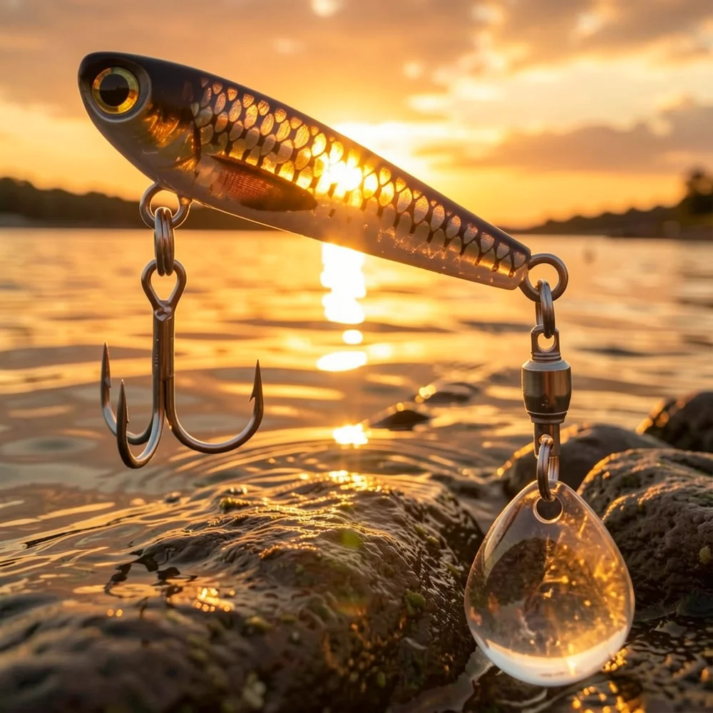 

19g Metal Spintail VIB Lure, High Performance Sinking Bait for Bass Trout Redfish Salmon