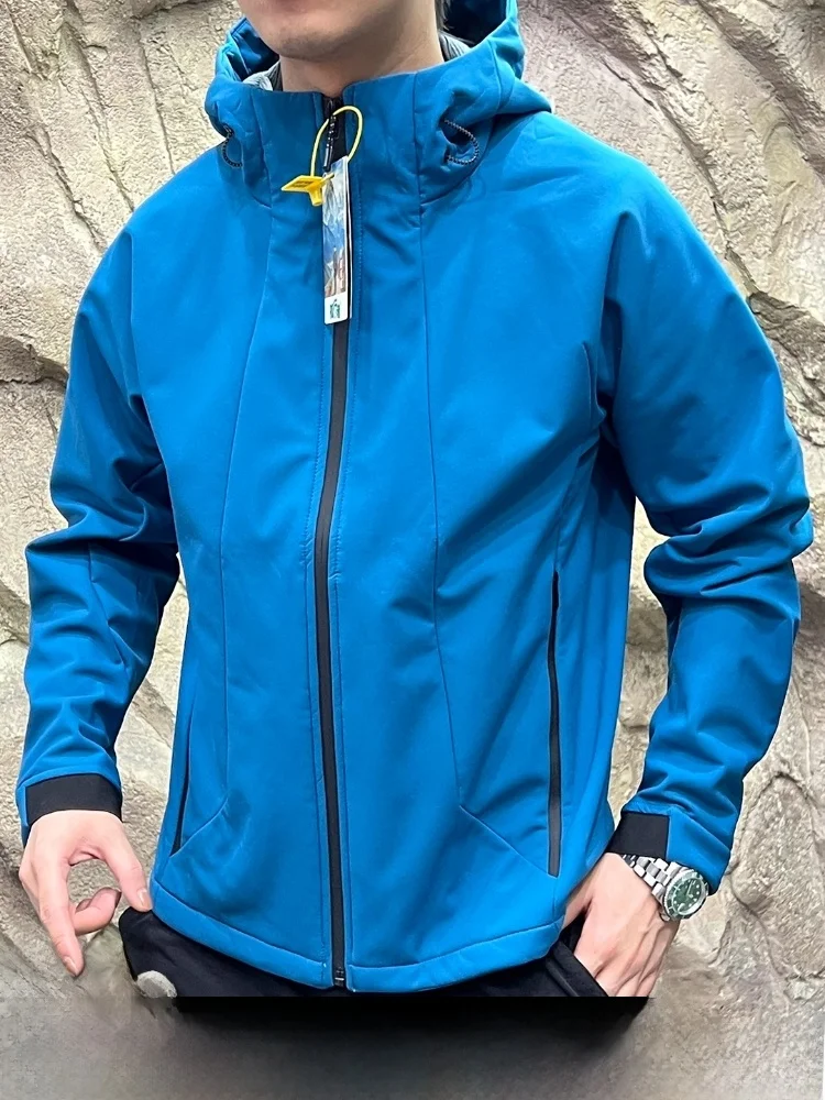 

Outdoor Men's Softell Jaet Hat Inteated Warm Fce 3D a Polyester Fiber Long Sve Waterproof Zipper Closure