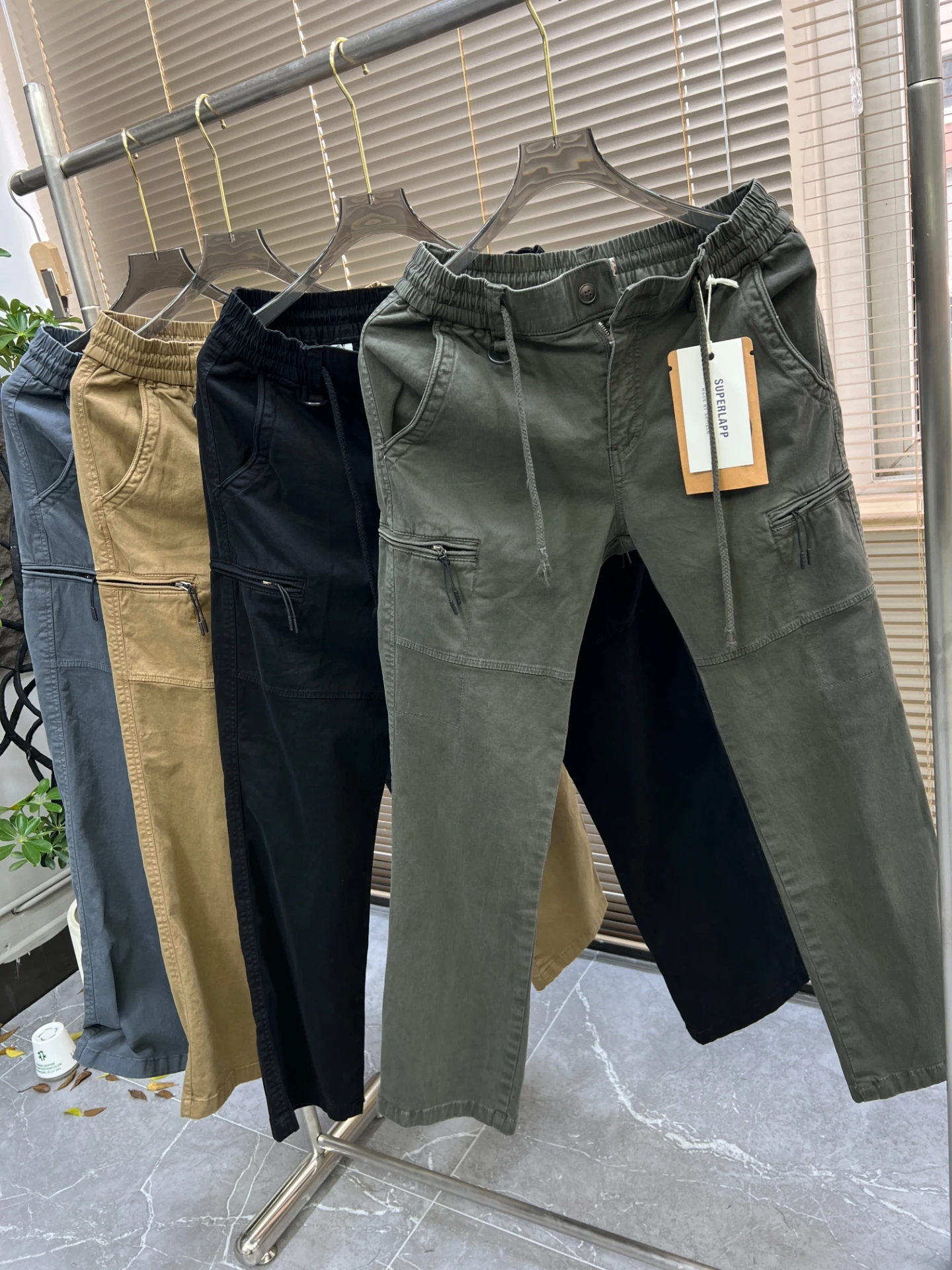 

Waed Vintage 97, прямые рабочие брюки из смеси хлопка и 3 спандекса с эластичной резинкой на талии, американские повседневные мужские брюки Multi ket