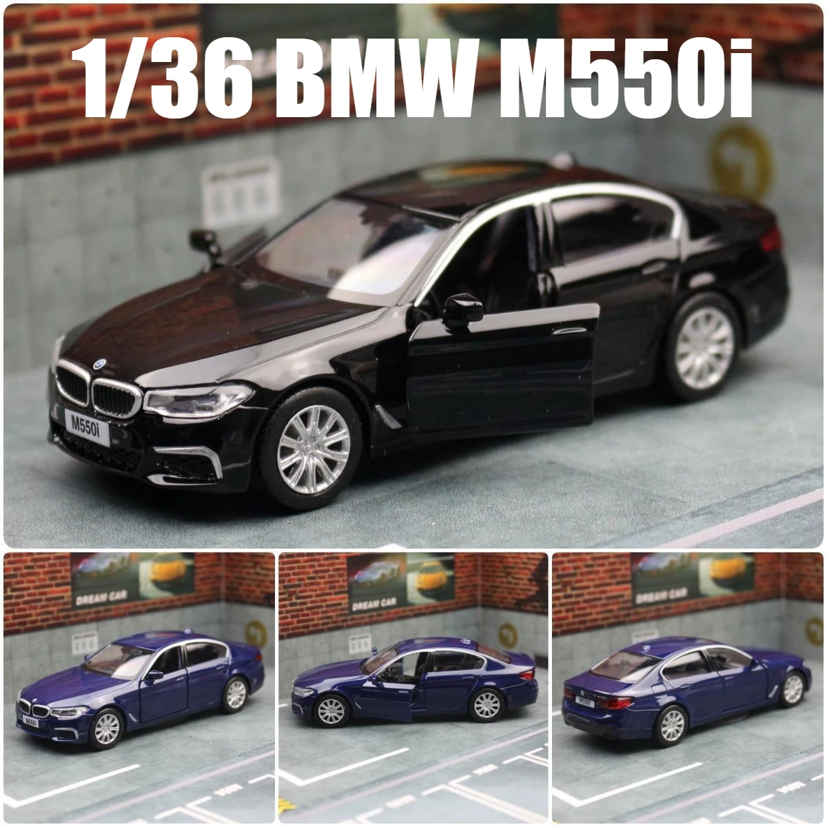 BMW M550i 5 Series Toy Car Model para Crianças, RMZ City, Diecast Liga, Miniatura de Metal Puxar Coleção, Presente para Meninos, Criança, 1/36