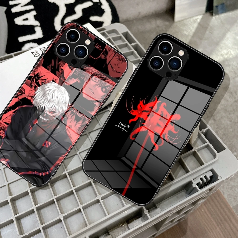 Tokyo Ghoul Kaneki Ken Phone Case Tempered Glass For IPhone 15 14 13 12 11 Pro Max Plus Samsung S24 Ultra S23 Fe S22 Covers