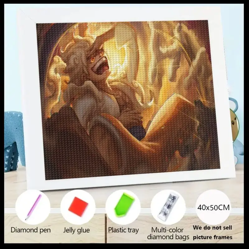 

1PC One Piece Monkey D. Luffy Gear 5 Diamond Painting Kit, 5D Full Drill Anime Manga Art DIY Rhinestone Crystal Gem Painting Set