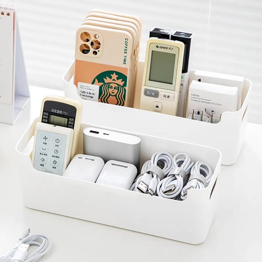 1/2PCS Wall Mounted Data Cable Storage Box Desk Charging Cable Organizer Home Office Supplies Sundries Storage And Organization view 4