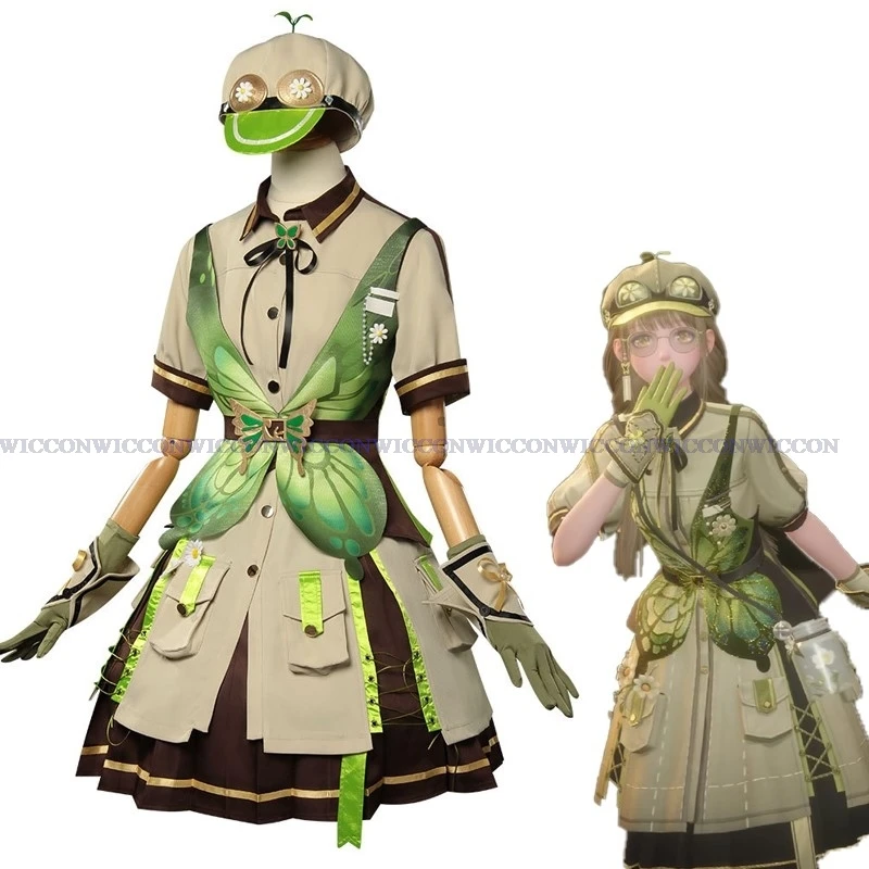 

Costume Green Suit Lolita Skirt Infinity Nikki Forest's Fluttering Cosplay Retro Dress Set Women Girls Outfit Halloween Game