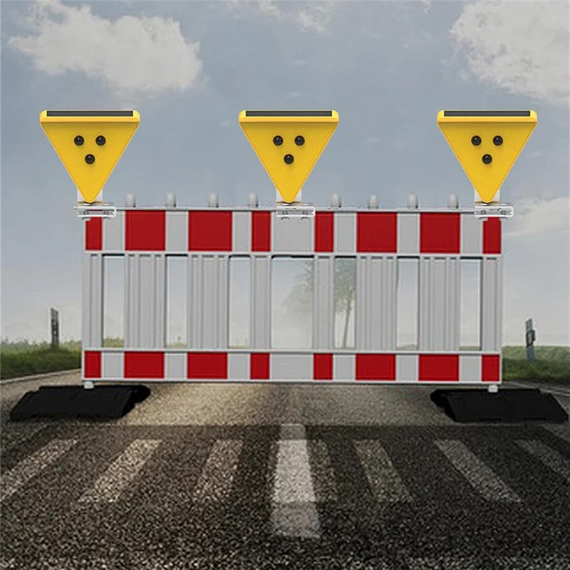 B37B-Caution Strobe Lights LED Flashing Safety Light Solar Powered Caution Strobe Lights Yellow