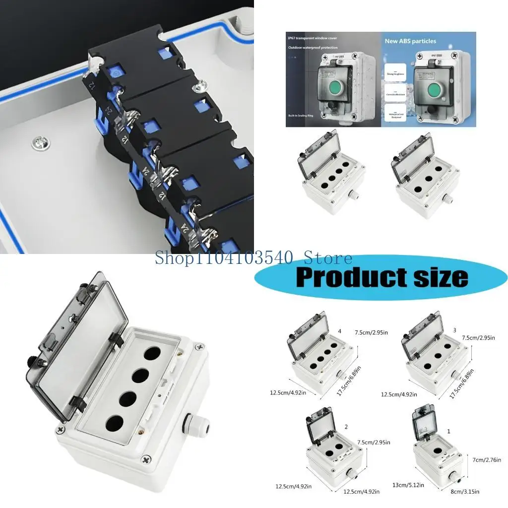 02DC Weatherproof Control Station Box Housing for Outdoor Button Mounting and Electrical Wiring Cover for Utility Work