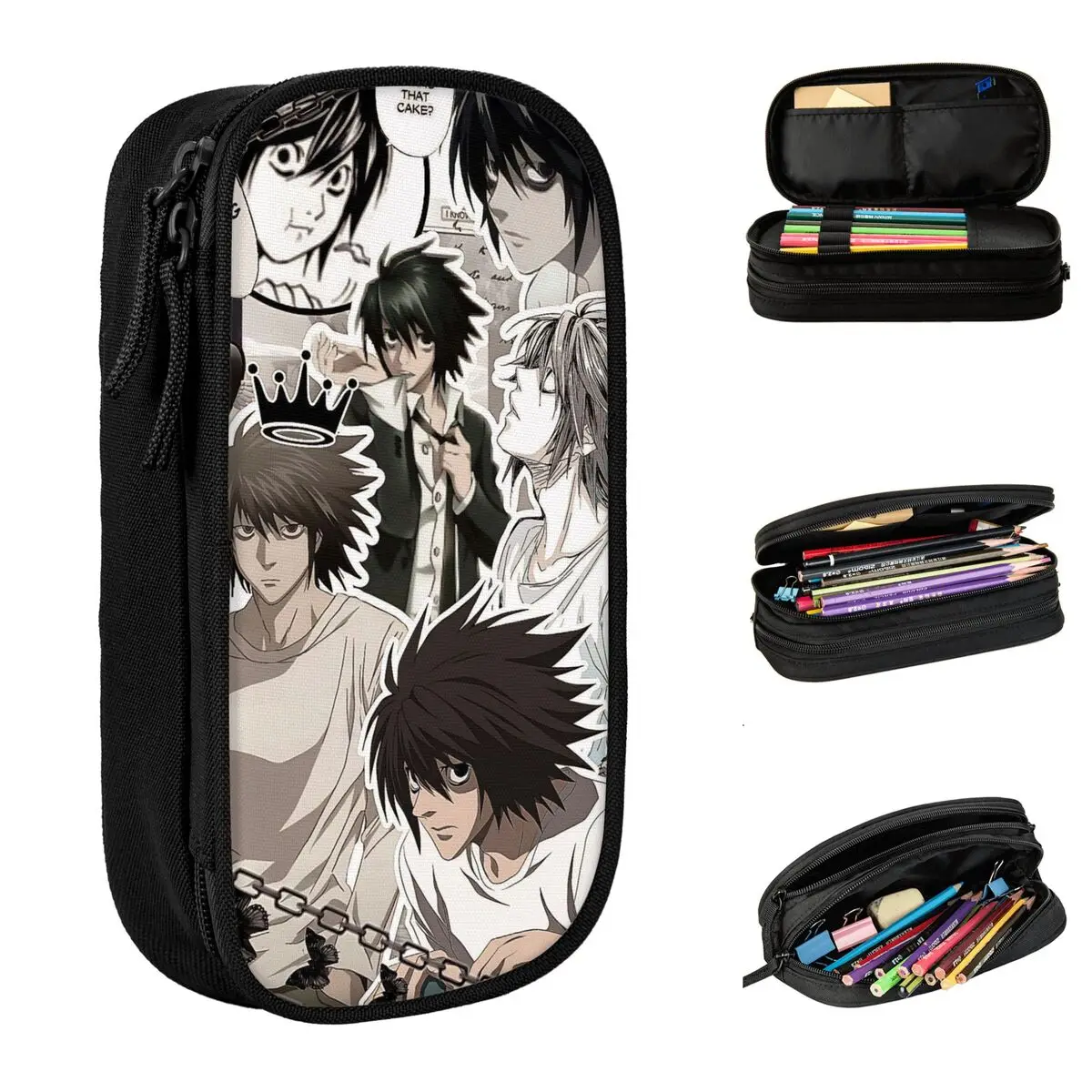 

L Lawliet пенал Deathnotes аниме держатель для ручек сумка студенческая большая вместимость школьные принадлежности косметический пенал