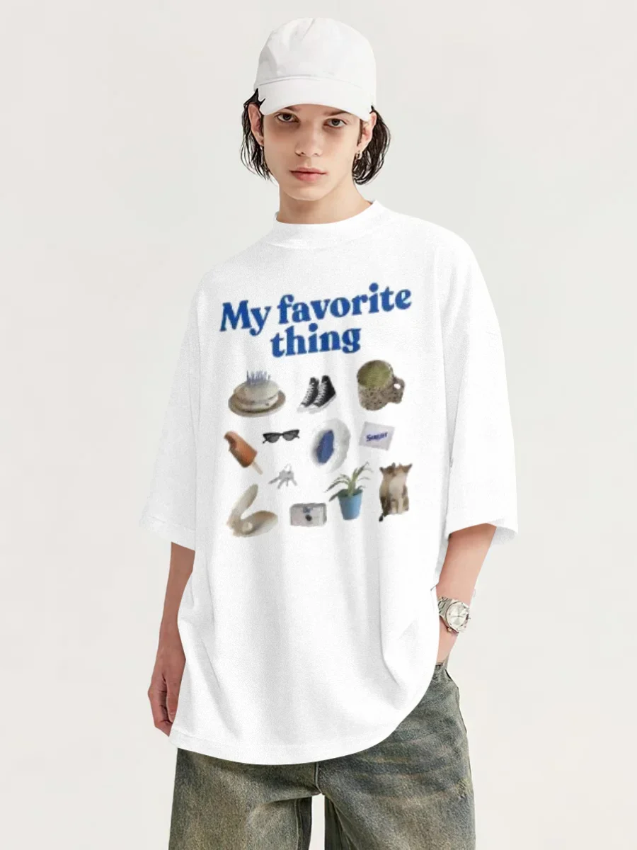 Men's Custom Graphic Tees  100% Cotton T Shirt  Personalized Round Neck Blouse Tops  DIY Printing Service