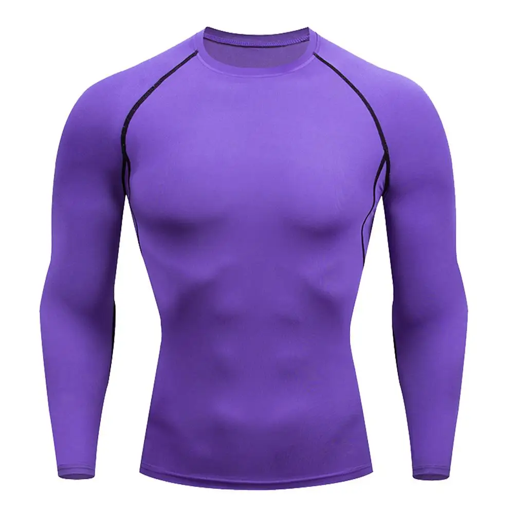 Compression Tops Gym T Shirt Men Fitness Tight Rashgad Bodybuilding Sports T-Shirt Quick Dry Running Long Sleeve image 4