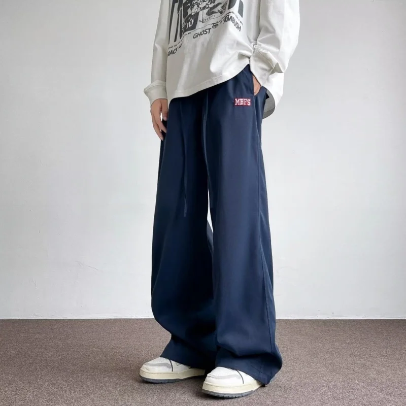 

Американские ретро-брюки в клетку с эффектом двухслойности, женские, с высокой талией, прямые, широкие штанины, осенняя мода