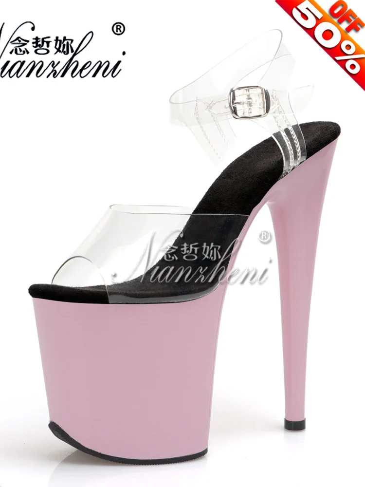 8-Inch High Heels Women Sexy Platform Peep Toe Stripper Party Elegant Bride Sandals for Nightclub Pole Dance Exotic Models