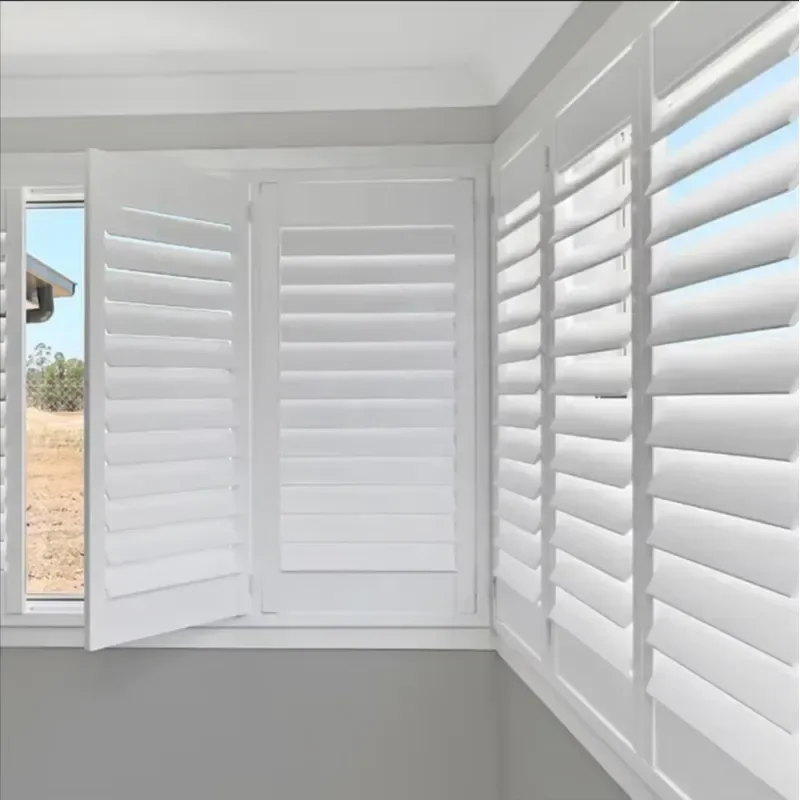 Remote or AppControl Motorized Electrical PVC and Wood Plantation Shutters for Windows Indoor Louvre Shutter Works Shed