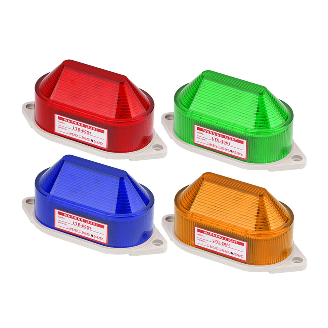 LED-5051 LED Engineering Alarm Light 12/24/220V Flashing Warning Light Mini Waterproof Audible and Visual Alarm Signal Warn Lamp