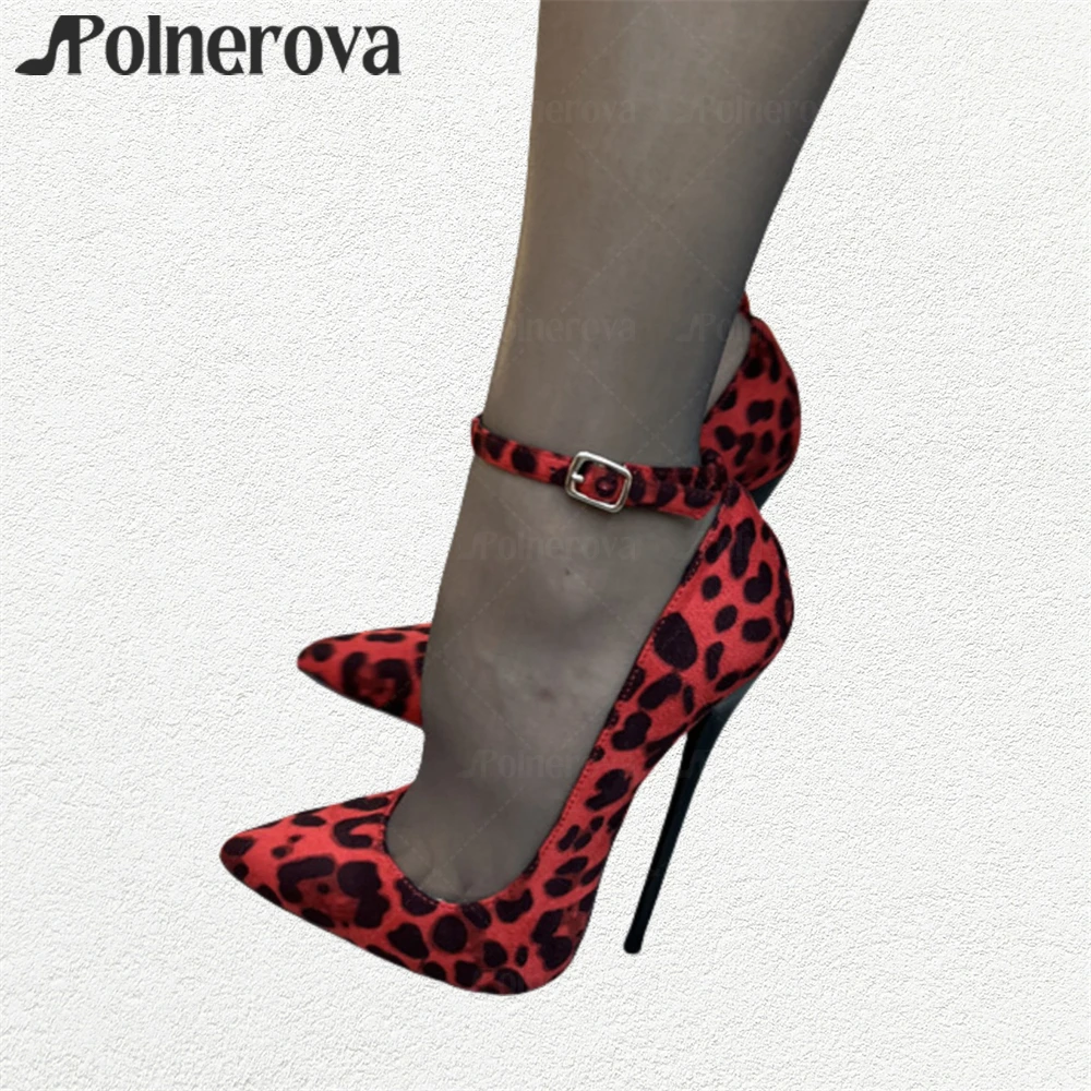 Leopard Print Suede Stilettos 16cm Extremely Lacquered High Heeled Pumps Sexy Style Pointed Toe Slip on Women's High Heel Pumps