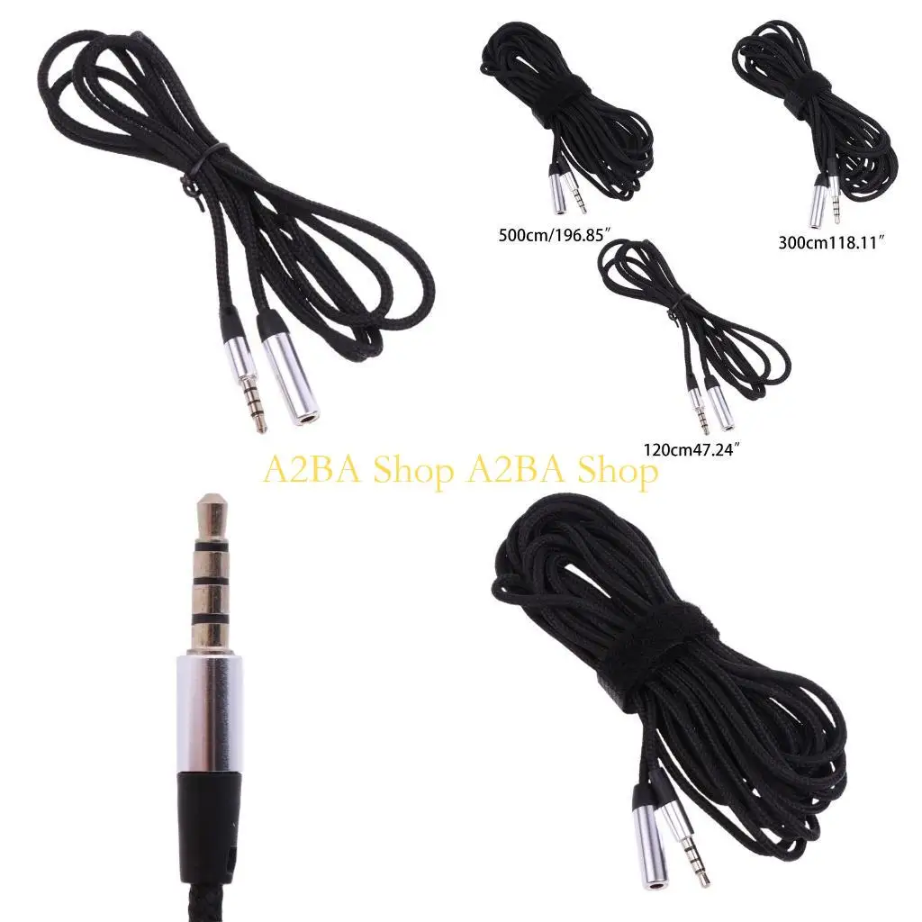 

A2BA Headphone Extension Cable 4 Pole 3.5mm Male to Female Cable Extension Nylon Braided Aux Cord Extension for Speaker
