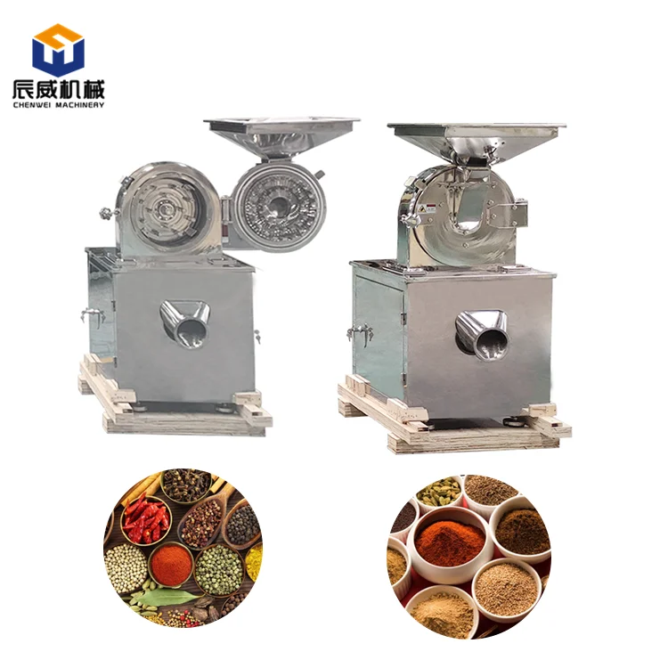 Máquina pulverizadora de especias y chile, molinillo de café en polvo, sal, pimienta, granos de mandioca, hoja CW