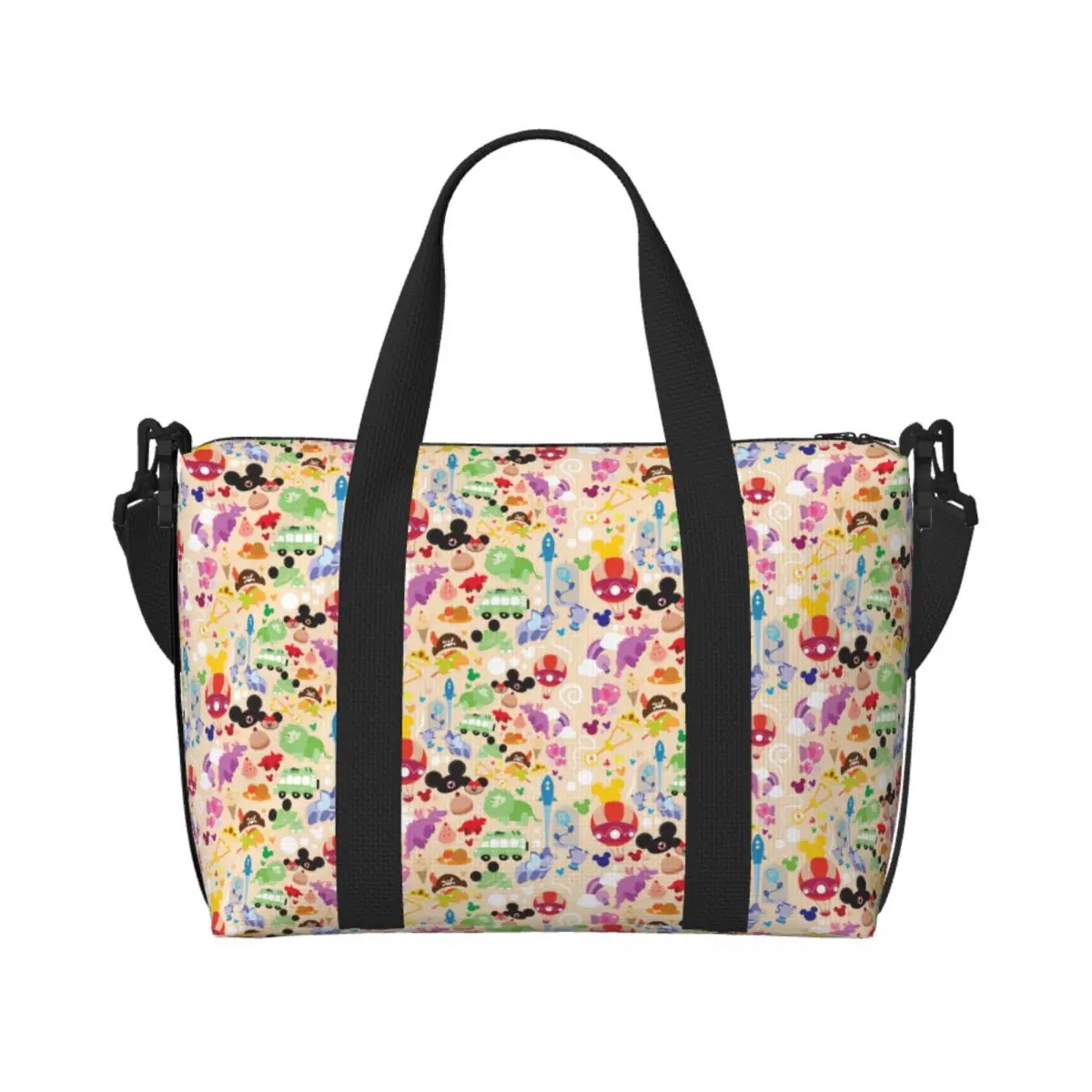 

Custom Minnie Anime Mickey Mouse Pattern Cartoon Beach Tote Bag Women Extra Large Gym Carry On Travel Shopping Bags