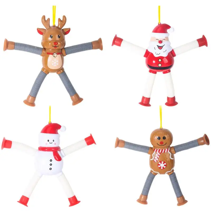 Telescopic Hand Ornament Anti-stress Squeeze Ornament Santa Claus Snowman Gingerbread Elk Anti-stress Squeeze Sensory Toy For