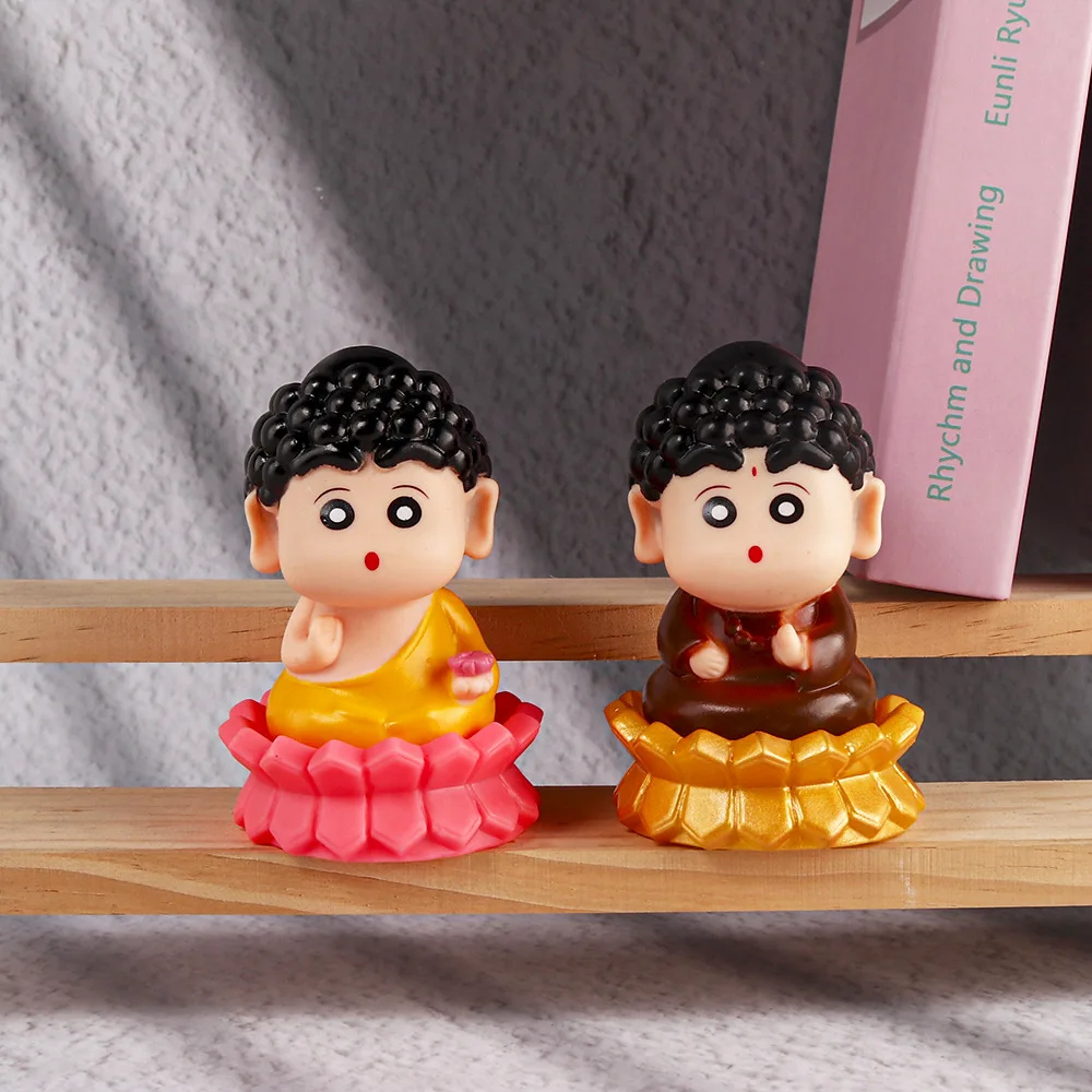 2pcs/set Crayon Shin-chan Cos Lord Buddha Cute Anime Action Figure Toys 10CM