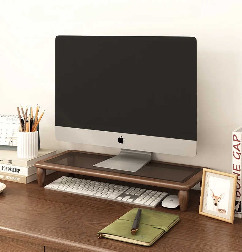 

Solid Wood Computer Monitor Office Notebook Desktop Base TV Cabinet Elevated Rack