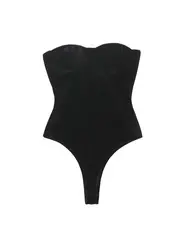Strapless Velvet Bodysuits For Women, Straight Neck, Snap-Button, Female Playsuits, Sexy Fashion
