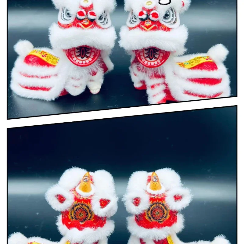 Lion dance mini lion shaking head model, solar car ornament creative auspicious and lucky opening small gift