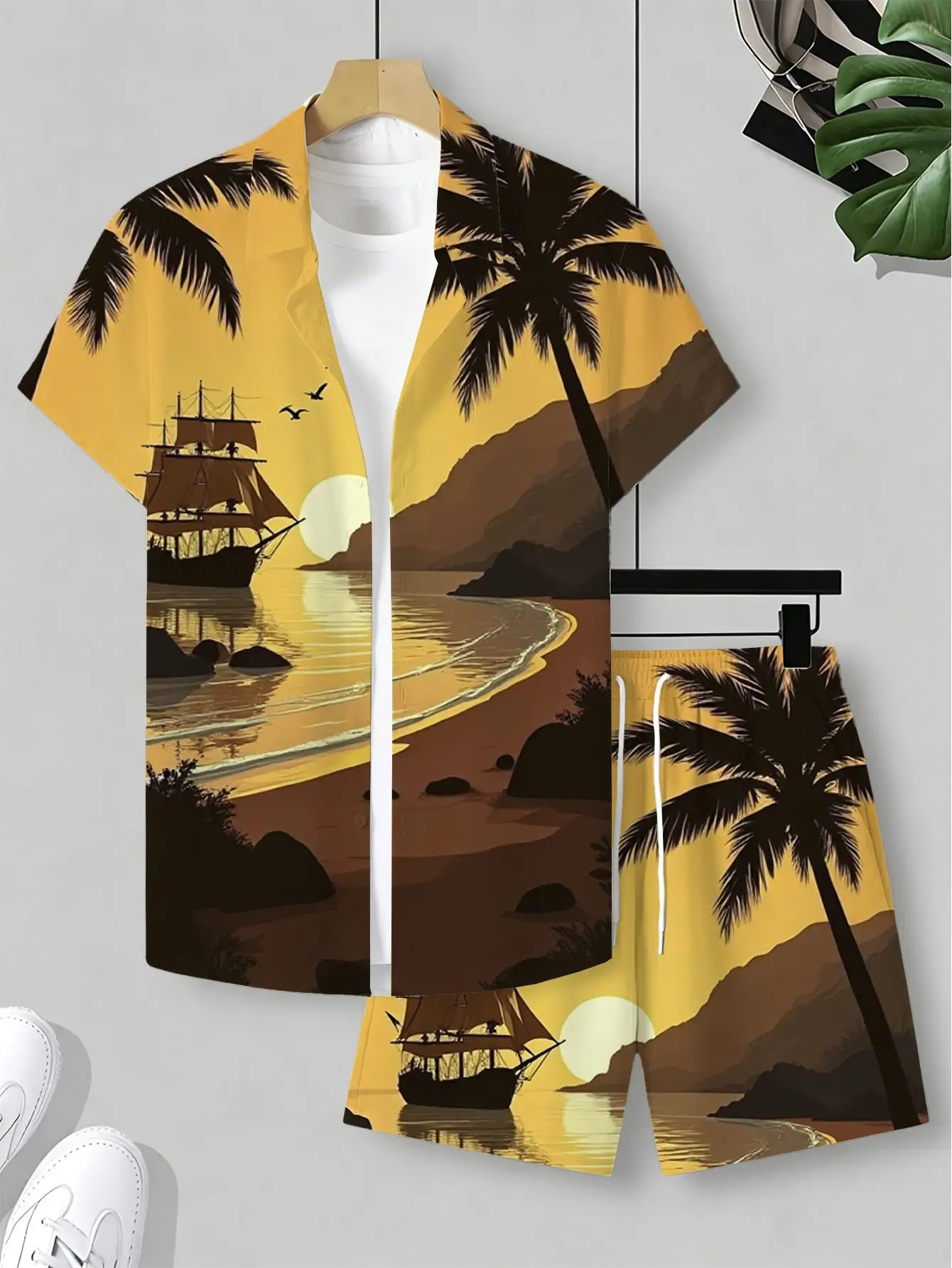 Men's Shirt Sets 2026 Spring/Summer sets for men 2 piece set Graphic clothing set 3D Printed sports two-piece men's chandals