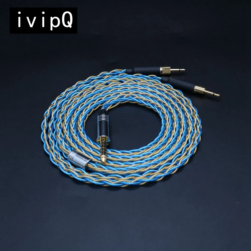 ivipQ-238 HIFI 8-Core High-End Headphone Replacement Cable With 2.5/3.5/4.4mm/4PIN XLR For HD580 HD650 HD800 HIFIMAN ​Sennheiser