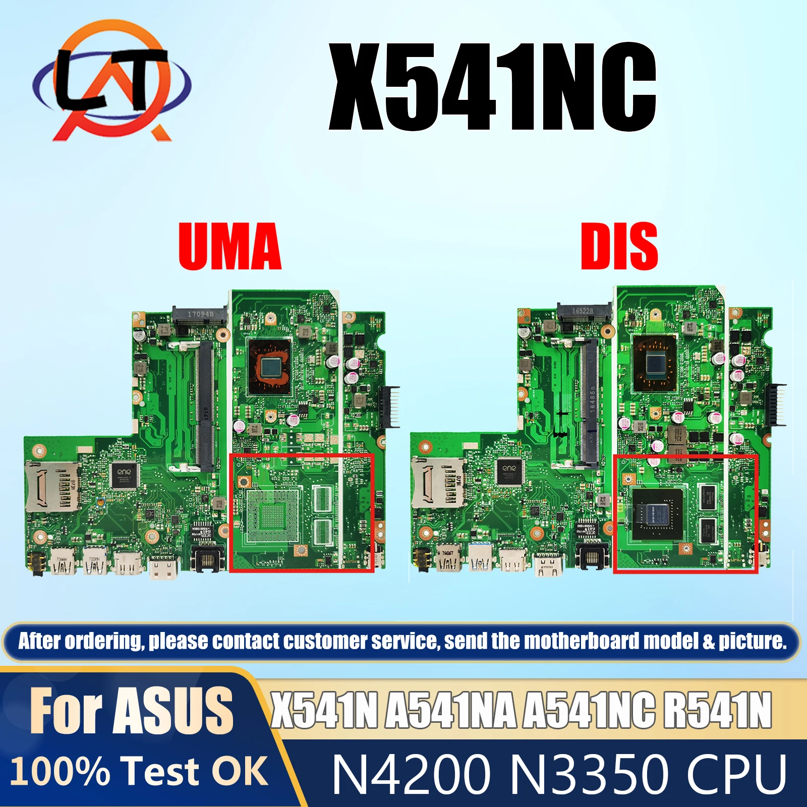 X541NC Notebook Mainboard For ASUS X541N A541NA A541NC R541N F541N Laptop Motherboard N4200 N3350 GT810M 100% Test OK