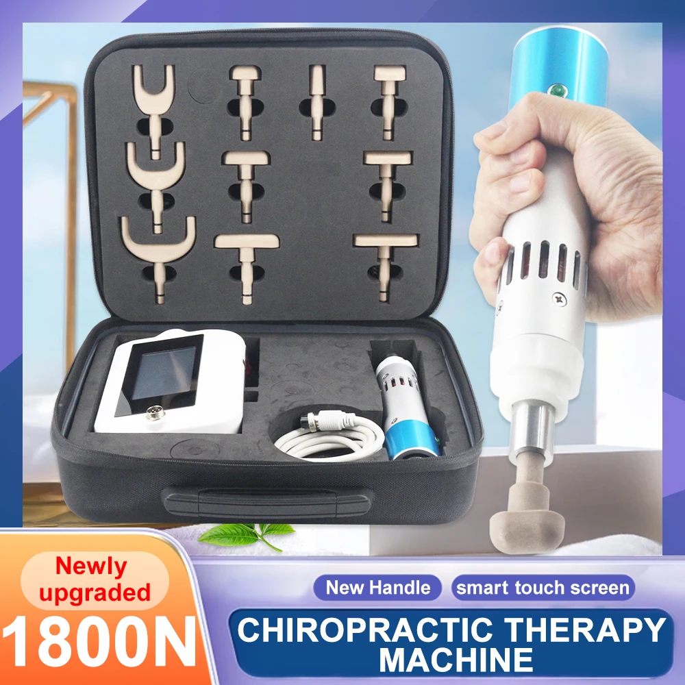 1800N Electric Chiropractic Adjustment Tool Touch Screen Pulse Massage Spinal Massager  Strength Therapy Chiropractic Gun Latest