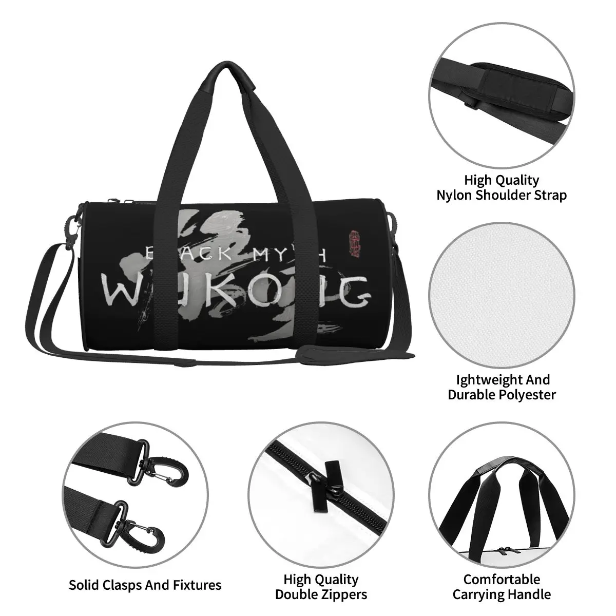 Black Myth Wukong New Game Duffle Bag For Women Men Fitness Sports Bags for Gym with Pocket Legendary Weekender Travel Bag