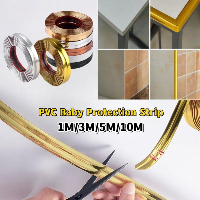 1roll Baby protection PVC edge protection strip anti-collision tape Sticker for cabinet table drawers Wall Corner Decor strip