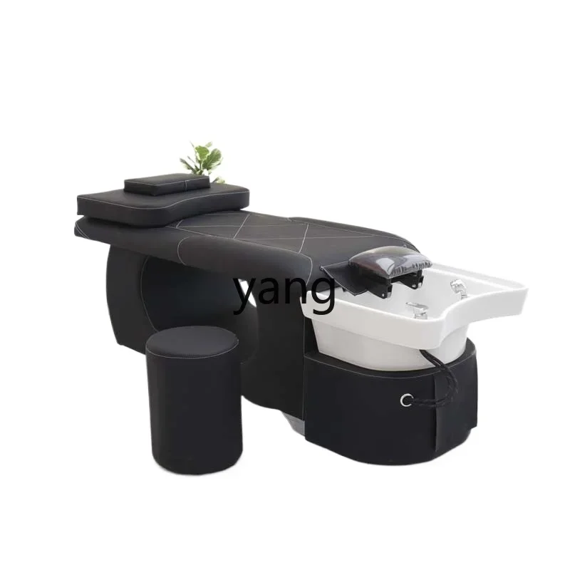 

LTT high-end barber shop shampoo bed full lying hair salon special ceramic basin