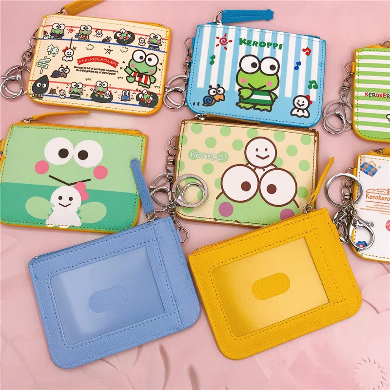 Kawaii Sanrio Kero Kero Keroppi Anime Cartoon Work Card Sleeve Change Card Bag Accessories Decoration Girls Toys for Kids Gift