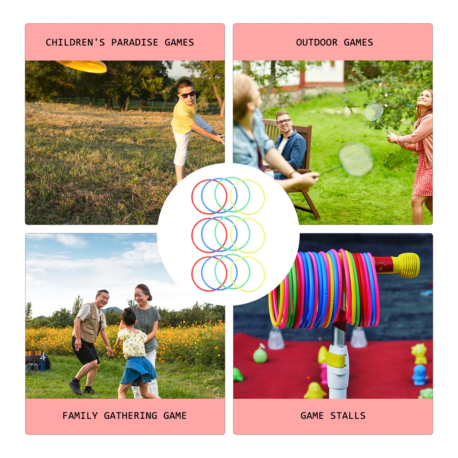 

20pcs Plastic Toss Rings Strong Thicken Casting Plaything Outdoor Indoor Supplies Family Gathering Paradise