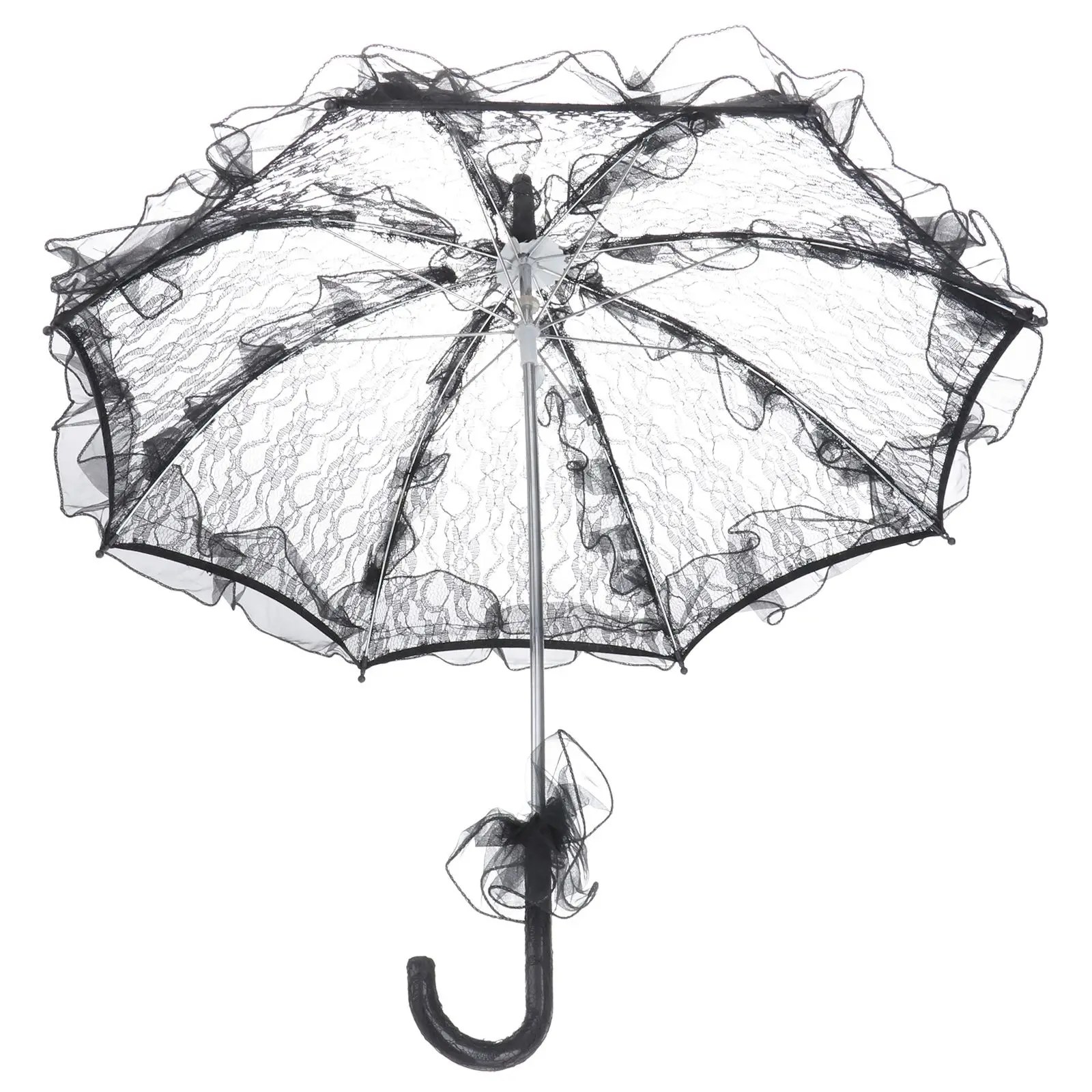 

Wedding Umbrella Bridal Shower Props Elegant Lace Cotton Parasol for Sun Photo Wedding Party Decoration Handmade Embroidery