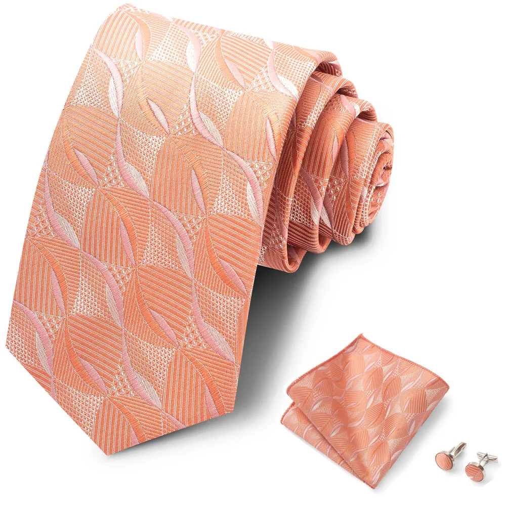 Luxusmarke, 8 cm, Krawatten-Einschubtaschentücher und Manschettenknöpfe-Set für Herren, goldenes Paisley-Muster, Geburtstagsgeschenk, Krawatten- und Anzugaccessoires, passend für Partys. – Detail 22