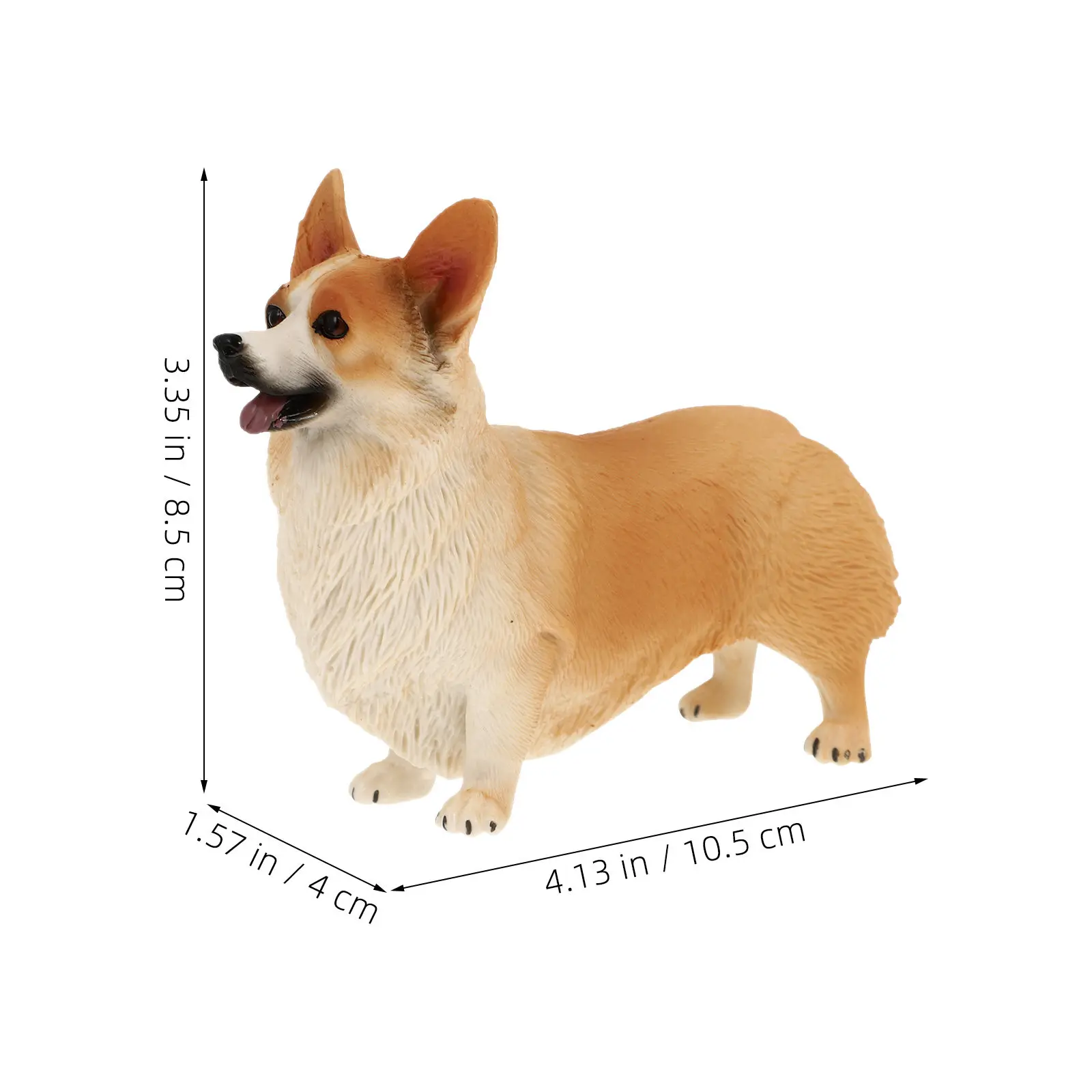 1Pcs Corgi Dog Simulation Standing Ornament Decorative Sculpture for Home Office Car Desktop Dog Corgi