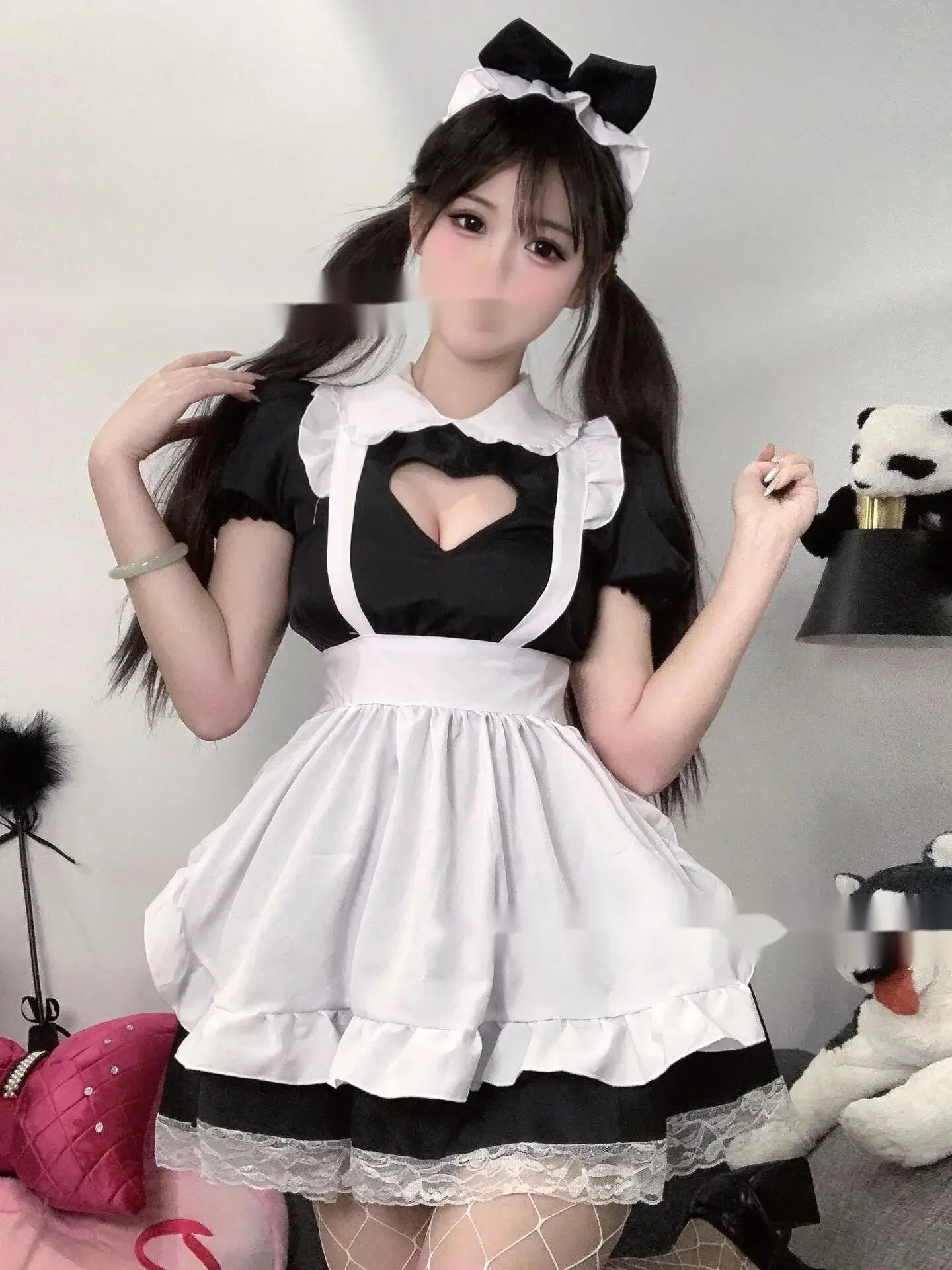 

Многослойная пышная юбка с воротником «Питер Пэн» и открытой грудью, черно-белая многослойная пышная юбка с короткими рукавами в стиле Лолиты, милое платье для девочек WK6B