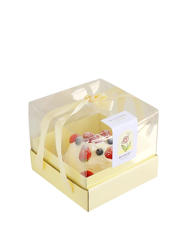 

Portable Baking Cake Box Transparent 4/6/8 Inch Birthday Cr Mousse Dert Vntine's Day Gift Paaging Box Handheld