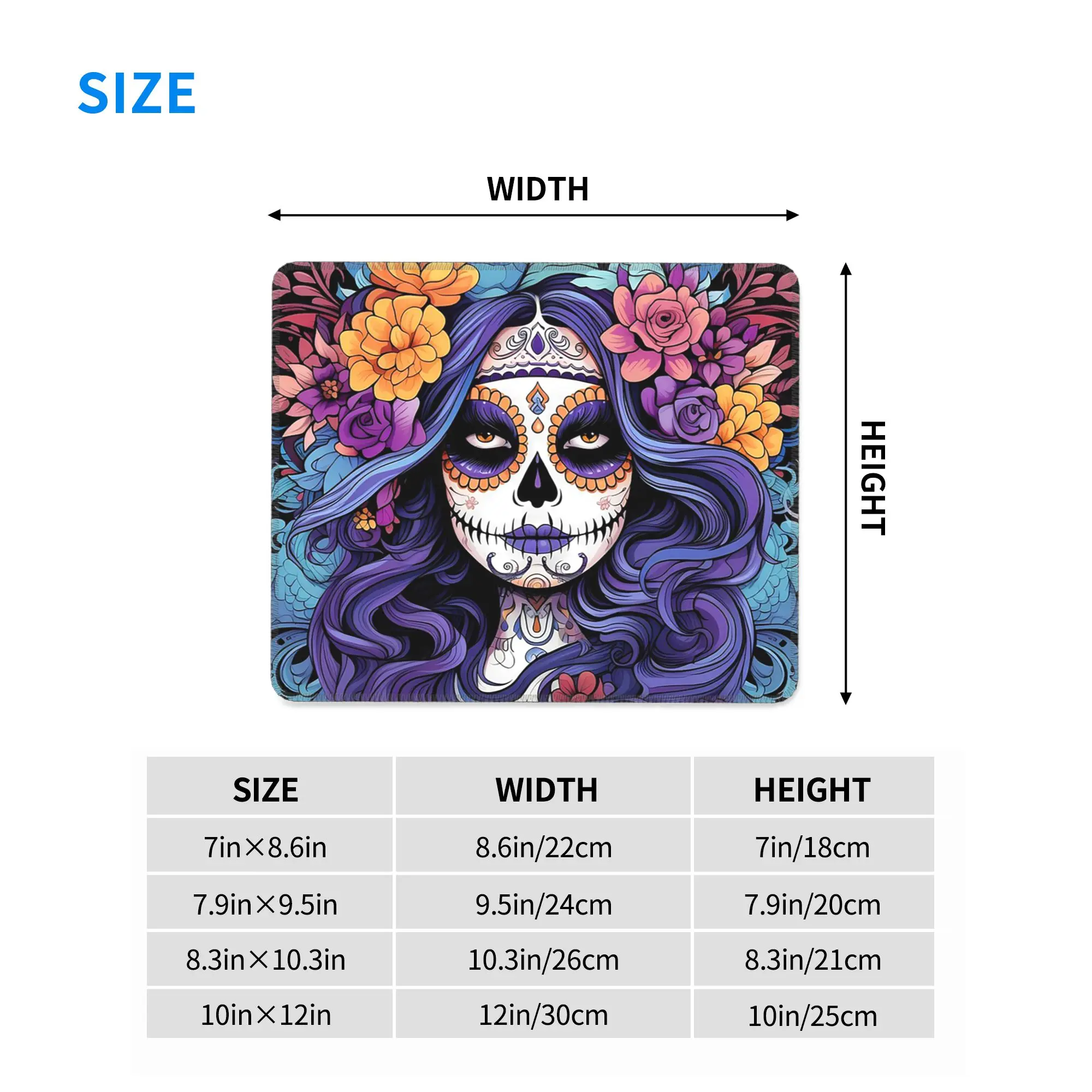Mexican Catrina Girl Day Of The Dead Sugar Skull Mouse Pad Computer Keyboard Mouse Mat PC Laptop Desk Mat Accessories Table Mats